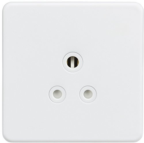 Knightsbridge SF5AMW Screwless 5A unswitched Round Socket-Matt White