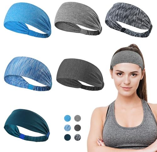 Dreamlover Bandeau de Course pour Femme, Bandeaux de Sport pour Hommes, 6 Pièces