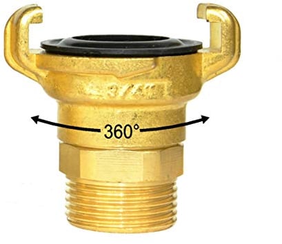 Klauenkupplung 360° frei drehbar mit Aussengewinde (AG 1/2)