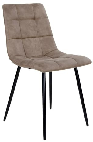 House Nordic Middelfart Esszimmerstuhl, Mikrofaser, hellbraun, mit schwarzen Füßen