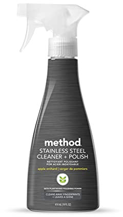 Method Limpiador de acero inoxidable + pulido, huerto de manzanas, limpia huellas dactilares y manchas, 14 onzas líquidas (paquete de 1)