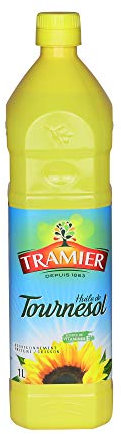 Tramier Huile de tournesol (1 x 1 L), bouteille d'huile 100% issue des graines de tournesol, huile alimentaire pour cuisson & assaisonnement riche en vitamine E
