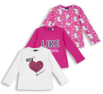 Chicco, Conjunto de 3 Camisetas Niña, Camisetas Niña de Manga Larga de Algodón, Designed in Italy