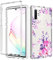 Sidande Custodia per Galaxy Note 10 Plus 5G/per Samsung Note 10+Full Body Antiurto Trasparente Floreale Morbido Flessibile TPU Custodia Protettiva Cover per Samsung Galaxy Note 10 Plus Rosa