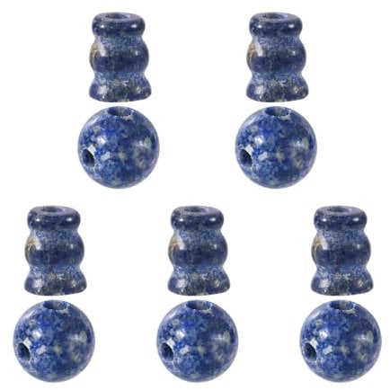 Craftdady 5 Sets natürliche Lapislazuli 3-Loch Guru Perlen Heilkristall Edelstein Buddha Gebet runde & Kegel Perlen für Mala Armband Rosenkranz Halskette Schmuckherstellung
