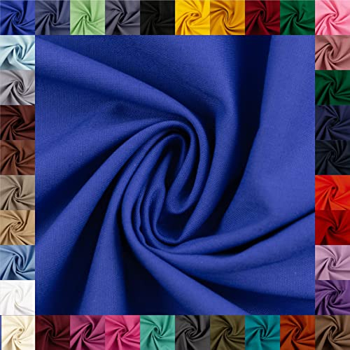 Swafing Heide Baumwollstoff Webware Uni Coupon (royalblau, 1m) (254) - 36 verschiedene Farben