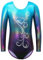 ZNYUNE Mädchen Gymnastikanzug Langarm Kinder Glänzende Turnanzug mit Strasssteine 269 AquaFlower 10A