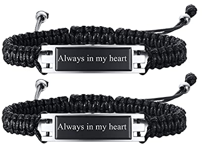 Urnen Armband für Asche | 2 Stück personalisierte Edelstahl ID Bar geflochtene Armband für Asche Halter Keepsake Medaillon für Damen Herren, Einäscherung Sschmuck