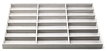 luckxuan Brillenständer 18 Slot Große Grau Premium Qualität Samt Brille Box Tablett Stapelbare Praktische Messe Home Use Jewelry Display Organizer Brillenhalter