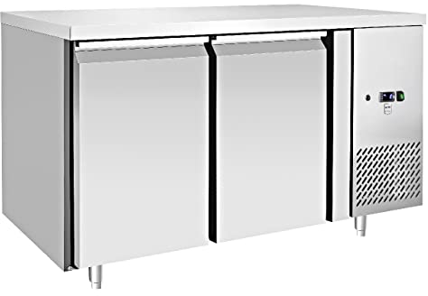 METRO Professional Kühltisch GCC2100, Edelstahl, 136 x 70 x 85 cm, 215 L, Luftkühlung, 250 W, mit Schloß, Silber