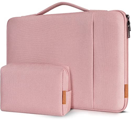 DOMISO Funda Portatil 17.3 Pulgadas,Maletín de Ordenador Impermeable Compatible con 17.3 HP Pavilion 17 Envy 17/DELL Inspiron 17/Lenovo IdeaPad/LG gram/MSI/ASUS,Rosa