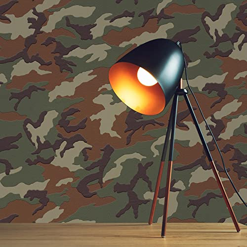 TADESSI Tapete Kinderzimmer M1-No.2794 | Vliestapete | Grün | Tapete Jung | Camouflage