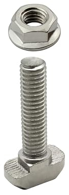 Hammerschraube T-Schraube M6 25mm Nut 8 für Aluprofil 30-er 10 Stück + Mutter