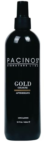 Pacinos Gold Cologne Aftershave Men 400ml - After Shave Herren Spray - Rasur Duftwasser Frisch-Würzig - Barber Eau de Cologne mit praktischen Pump-Spender - bodyspray Herren, EDC - herrendüfte