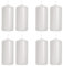 Pillar Candles, Pack of 8, Unscented, Long Burning Time, 10 x 5 cm / 4 x 2 in (White, Matt)