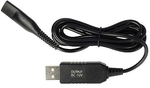 vhbw Ladekabel kompatibel mit Braun Pulsonic 9581, 9585, 9595, 9781, 9782, 9785, 9795 Rasierer - Netzkabel, 120 cm