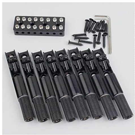 Gitarren Ersatzteile 6/7/8 Stück Single Saite Guitar Bridge Kopflose Fixed Bridges Für E-Gitarre Schwarz (Color : 8 PCS)