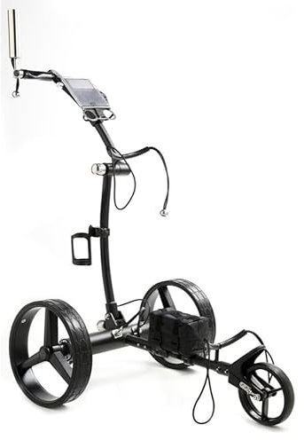 Chariot de Golf électrique léger en Aluminium GT-AR avec TÉLÉCOMMANDE (Pliable, 12 accesoires, Noir)