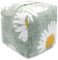 CERAYOU Decorative Weighted Door Stopper, Fabric Door Stop with Handle, Square Cube Heavy Duty Door Floor Stop Wall Protectors for Home Office Bedroom Living Room Exterior Doors, Sunflower