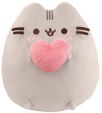 Aurora, 61572, Pusheen with Heart, 9In, Soft Toy, Grey