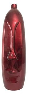 Vase Visage Haut Rouge