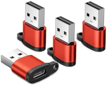 USB to USB C Adapter 4pack- Type-C Male to USB-A Female Data OTG Adapter-Charger Cable Compatible Apple Watch 8,7-MacBook-iPhone12,13,14, 15 Max Pro-Airpods-iPad 10 Air 4,5 Mini 6-Galaxy,S23,S24,A34