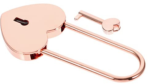 HOMSFOU Mini lucchetto a forma di cuore con chiave serrature da viaggio per bagagli piccola valigia portagioie diario libro