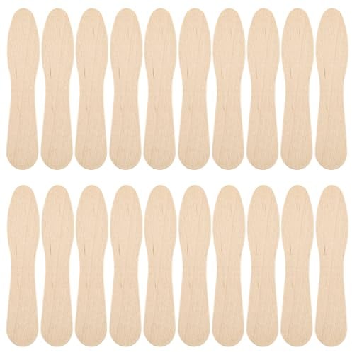 YXHZVON 100 Piezas Cucharas de Madera Desechables 9.4 cm, Cucharas de Helado de Madera, Madera Ecológicos Cucharas Biodegradable para Fiestas Eventos y Bodas