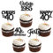30 Stück Vintage 1985 Cupcake Toppers Glitzer Happy 40th Geburtstag Tortendeko Cheers to 40 Fabulous Forty Kuchen Deko für 40th Geburtstag Hochzeit Jahrestag Party Schwarz
