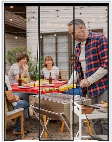 Apertura Laterale Zanzariera Magnetica per Porte 290x250cm Zanzariera Porta Magnetica, Magnetica Auto Chiusura Anti Zanzare Rete, Tenda Porta Magnetica per Porte Balcone, Doppia Apertura Laterale