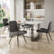 Lexiou Essgruppe (5-TLG),120x70cm Esstisch mit 4 Stühlen Set, Moderner Küchentisch Set, MDF Tischplatte, Stuhl mit Eisenbeinen (Dunkelgrau)