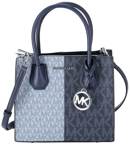 Michael Kors Mercer Medium Messenger Bag MK Signature Navy Blue Multi, Marineblau, mehrfarbig, Medium