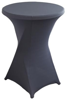 Odot Stehtisch Hussen Rund Bars Tischhusse mit Fußtaschen, Stretch Spandex Cocktail Hussen für Stehtische, Bistrotisch, Hochzeiten Und Bankette (60 * 110cm-1pc,Dunkelgrau)