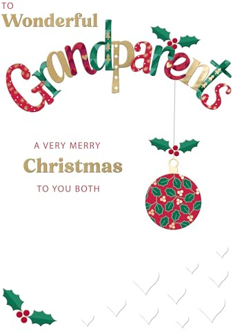 to Wonderful Grandparents Festive Joy Grand-Tastic Christmas Greeting Card XFCS002
