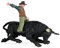 KEALLANS PVC Modelo Animales Rodeo Toro con Jinete Juguete de Plástico Estático Coleccionable para Niños