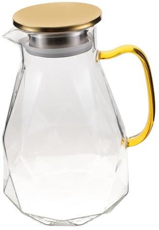 Cabilock Jarra De Agua De Vidrio Transparente Recipiente De Cristal Para Bebidas Easy Clean