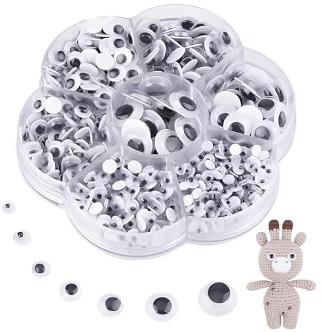 700 unidades de ojos flotantes, autoadhesivos, ojos flotantes, ojos flotantes, ojos saltones, ojos adhesivos, ojos adhesivos, 4 mm -12 mm para manualidades, accesorios de juguetes