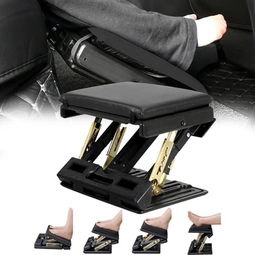 Fußstütze Schreibtisch, Verstellbar Fußhocker Ergonomischer Fusshocker Abnehmbarem Büro Fußstütze Fußablage mit Massage und Weichem Sitzkissen für Auto Büro Zuhause Reise (Schwarz)