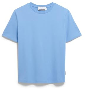 ARMEDANGELS Damen T-Shirt aus Bio-Baumwolle LUALAA Regular Fit Silky Blue L