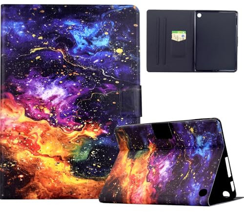 Mldjomid Funda Compatible con Amazon 8 Kindle Fire HD 8 (12./10. Generación 2022/2020) Tableta Funda PU Cuero Flip Protectora Carcasa con Función de Soporte para Fire HD 8, Nube de Estrellas