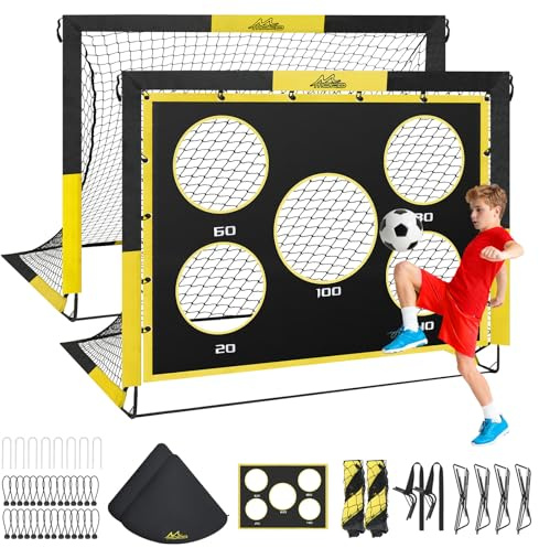 MoKo 2 Porte da Calcio per Giardino 5 × 4 ft con Rete Bersaglio