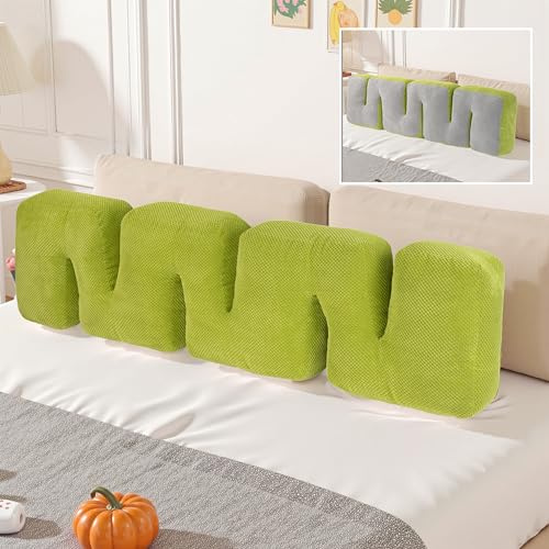 LELEFIDO Gepolstertes Kopfteil, Cord-Kopfteilkissen, bewegliches Zweifarbendesign, weiche Rückenstütze zum Aufsitzen, Rückenkissen als Lesekissen für Bett und Schlafzimmerdekoration