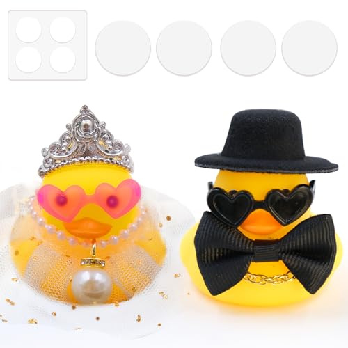 2 Stück Hochzeitsenten, Quietscheente für Hochzeit, Quietscheente Badeente Hochzeit, Hochzeitspaar, Hochzeitsgeschenke für Brautpaar, für Wedding Gift & Deko Geschenk Hochzeit