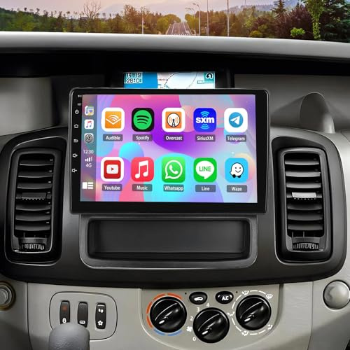 10inch Android 14 Car Radio Stereo Upgrade for Vauxhall Vivaro 2010-2014 Radio Replacement 4+64G for Renault Traffic 2010-2014 TouchScreen GPS Navi Head Unit w/Wireless Carplay & Android Auto 2 Din