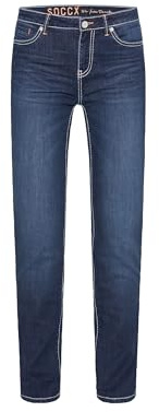 SOCCX Damen Jeans RO:My Regular Fit | Bequeme Stretch Denim mit geradem Bein, mittlerer Bundhöhe & formstabilem Alltag, Büro & City-Looks | Diverse Waschungen