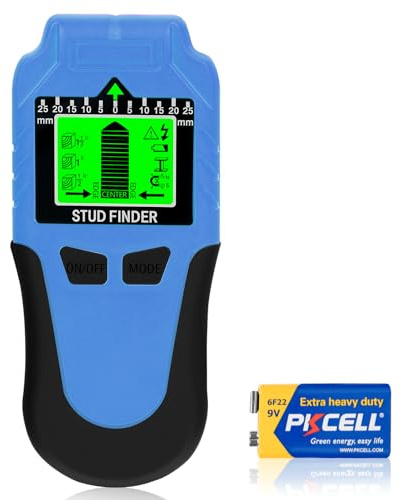 Escáner de pared 5 en 1 recargable, pantalla LCD y señal acústica, detector de vigas para madera, metal y cable de alimentación, detector de pared USB para montaje en TV, estantes y bricolaje
