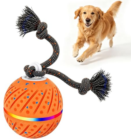 Supore Hundespielzeug,Interaktives Hundespielzeug Hoch Elastisch und Robust Hundeball,Verschiedene Spielmodi mit Rotierendem Licht und Vogelzwitschern zur Aufmerksamkeitslenkung Ihres Haustiers