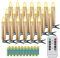 FREEPOWER 20er Gold LED Christbaumkerzen Kabellos mit Fernbedienung Timer Flackern Warmweiß Dimmbar, Innen Outdoor Wasserdicht, Weihnachtskerzen Weihnachtsbaum Beleuchtung（mit 20 Batterien）