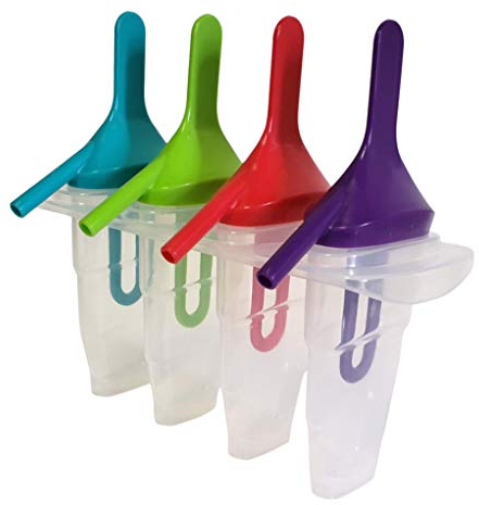 Eis am Stiel Popsicle Maker mit Strohhalm, BPA-frei, schnelles Einfrieren für gesunde Snacks, ideal für Säfte, Joghurt, Pürees – kinderfreundlich, spülmaschinenfest, kein Verschütten von Tropfschutz