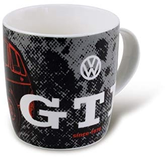 BRISA VW Collection - Volkswagen Keramik-Kaffee-Tee-Cappuccino-Tasse-Becher-Haferl Mug im GTI Design (370 ml/GTI Front/Schwarz)